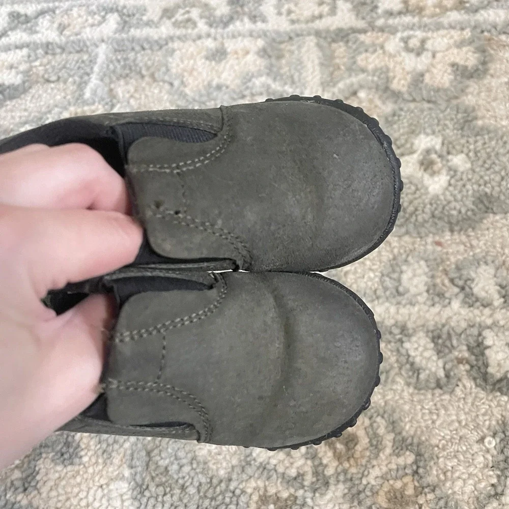 Merrell Jungle Moc Kids Sz 7 Child Dark Green Suede Slip On Loafer
